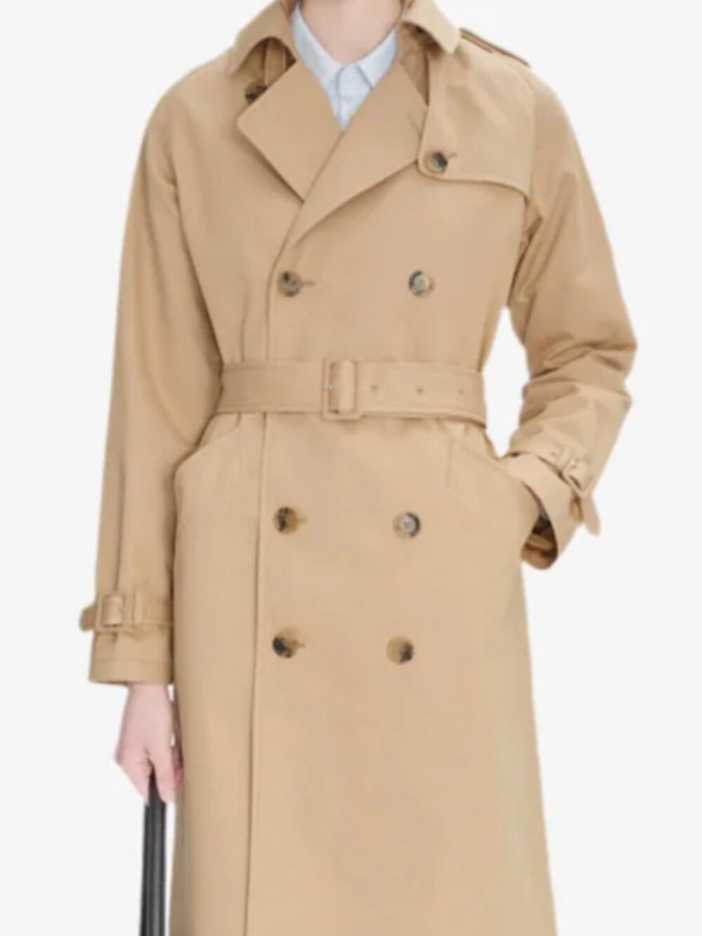 APC Greta Classic Trench Coat Size 38 Double Breasted Cotton Beige Tan